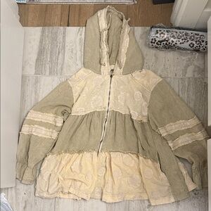 POL Beige and Cream Hooded Jacket